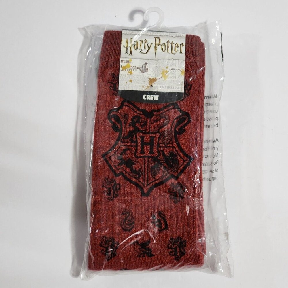 Lootcrate Lootwear Harry Potter Red Black Crew Socks Mens Size 10-13 Hogwarts